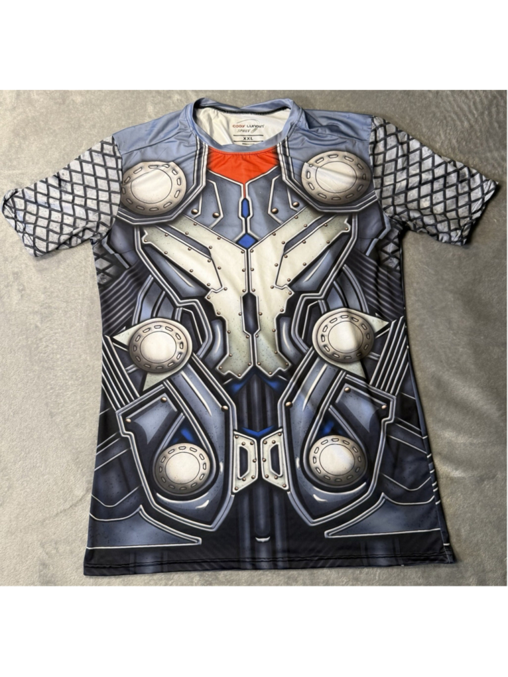 Cody Lundin Compression Shirt Marvel Thor Inspired Armor Graphic XXL
